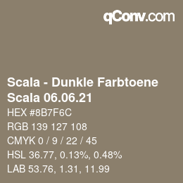 カラーコード: Scala - Dunkle Farbtoene - Scala 06.06.21 | qconv.com