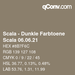 Código de color: Scala - Dunkle Farbtoene - Scala 06.06.21 | qconv.com