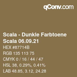 颜色代码: Scala - Dunkle Farbtoene - Scala 06.09.21 | qconv.com