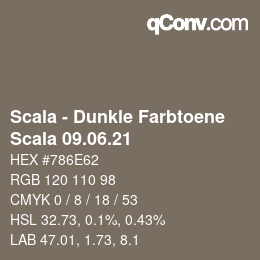 颜色代码: Scala - Dunkle Farbtoene - Scala 09.06.21 | qconv.com
