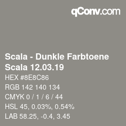 颜色代码: Scala - Dunkle Farbtoene - Scala 12.03.19 | qconv.com