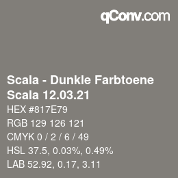 颜色代码: Scala - Dunkle Farbtoene - Scala 12.03.21 | qconv.com