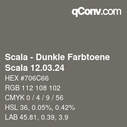 カラーコード: Scala - Dunkle Farbtoene - Scala 12.03.24 | qconv.com