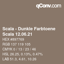颜色代码: Scala - Dunkle Farbtoene - Scala 12.06.21 | qconv.com