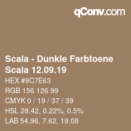 颜色代码: Scala - Dunkle Farbtoene - Scala 12.09.19 | qconv.com