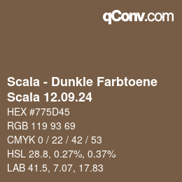 颜色代码: Scala - Dunkle Farbtoene - Scala 12.09.24 | qconv.com