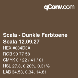 颜色代码: Scala - Dunkle Farbtoene - Scala 12.09.27 | qconv.com