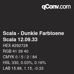 颜色代码: Scala - Dunkle Farbtoene - Scala 12.09.33 | qconv.com