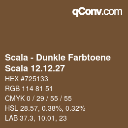 颜色代码: Scala - Dunkle Farbtoene - Scala 12.12.27 | qconv.com