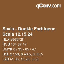 颜色代码: Scala - Dunkle Farbtoene - Scala 12.15.24 | qconv.com