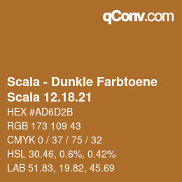 颜色代码: Scala - Dunkle Farbtoene - Scala 12.18.21 | qconv.com