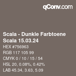 カラーコード: Scala - Dunkle Farbtoene - Scala 15.03.24 | qconv.com