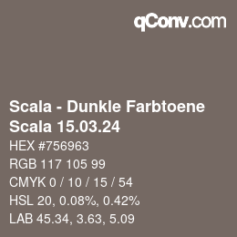 Color code: Scala - Dunkle Farbtoene - Scala 15.03.24 | qconv.com