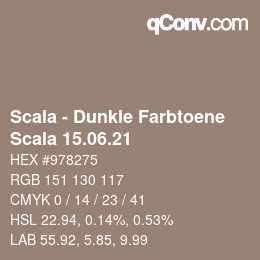 颜色代码: Scala - Dunkle Farbtoene - Scala 15.06.21 | qconv.com