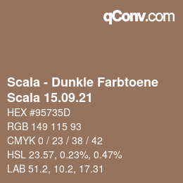 颜色代码: Scala - Dunkle Farbtoene - Scala 15.09.21 | qconv.com