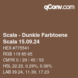 カラーコード: Scala - Dunkle Farbtoene - Scala 15.09.24 | qconv.com