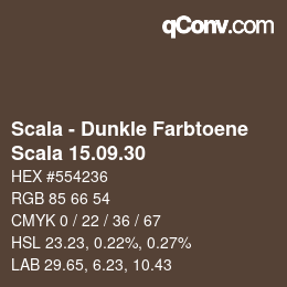 颜色代码: Scala - Dunkle Farbtoene - Scala 15.09.30 | qconv.com
