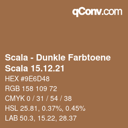颜色代码: Scala - Dunkle Farbtoene - Scala 15.12.21 | qconv.com