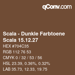 颜色代码: Scala - Dunkle Farbtoene - Scala 15.12.27 | qconv.com