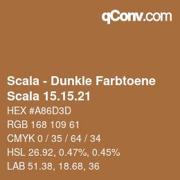 颜色代码: Scala - Dunkle Farbtoene - Scala 15.15.21 | qconv.com