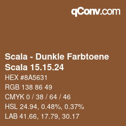 颜色代码: Scala - Dunkle Farbtoene - Scala 15.15.24 | qconv.com