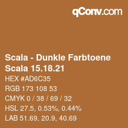 颜色代码: Scala - Dunkle Farbtoene - Scala 15.18.21 | qconv.com