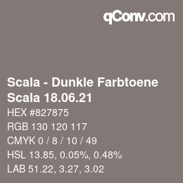 颜色代码: Scala - Dunkle Farbtoene - Scala 18.06.21 | qconv.com