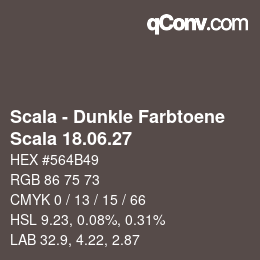 颜色代码: Scala - Dunkle Farbtoene - Scala 18.06.27 | qconv.com