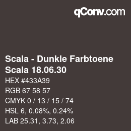 Código de color: Scala - Dunkle Farbtoene - Scala 18.06.30 | qconv.com