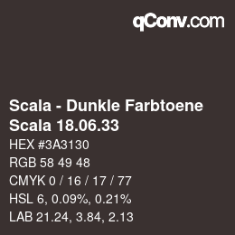 颜色代码: Scala - Dunkle Farbtoene - Scala 18.06.33 | qconv.com