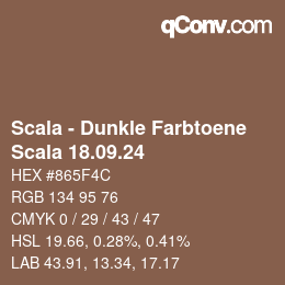 颜色代码: Scala - Dunkle Farbtoene - Scala 18.09.24 | qconv.com
