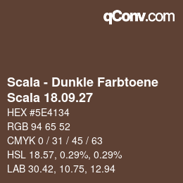 颜色代码: Scala - Dunkle Farbtoene - Scala 18.09.27 | qconv.com
