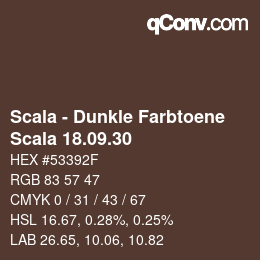 颜色代码: Scala - Dunkle Farbtoene - Scala 18.09.30 | qconv.com