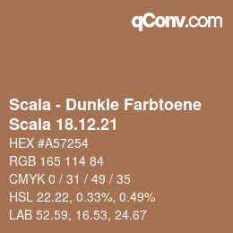 Farbcode: Scala - Dunkle Farbtoene - Scala 18.12.21 | qconv.com
