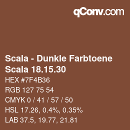 颜色代码: Scala - Dunkle Farbtoene - Scala 18.15.30 | qconv.com