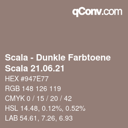 カラーコード: Scala - Dunkle Farbtoene - Scala 21.06.21 | qconv.com