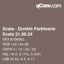 颜色代码: Scala - Dunkle Farbtoene - Scala 21.06.24 | qconv.com