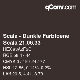 颜色代码: Scala - Dunkle Farbtoene - Scala 21.06.33 | qconv.com