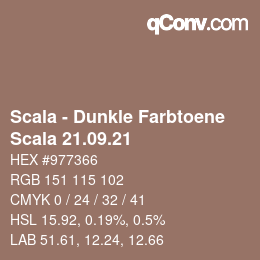 颜色代码: Scala - Dunkle Farbtoene - Scala 21.09.21 | qconv.com