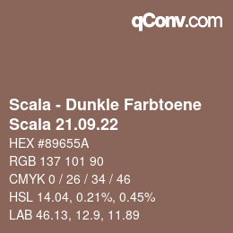 カラーコード: Scala - Dunkle Farbtoene - Scala 21.09.22 | qconv.com