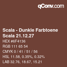 颜色代码: Scala - Dunkle Farbtoene - Scala 21.12.27 | qconv.com