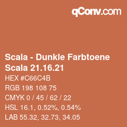 颜色代码: Scala - Dunkle Farbtoene - Scala 21.16.21 | qconv.com