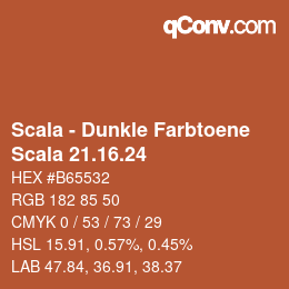 颜色代码: Scala - Dunkle Farbtoene - Scala 21.16.24 | qconv.com