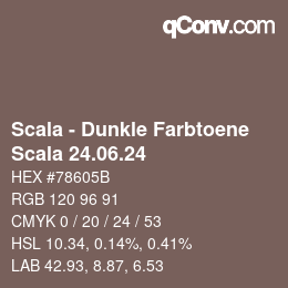 颜色代码: Scala - Dunkle Farbtoene - Scala 24.06.24 | qconv.com