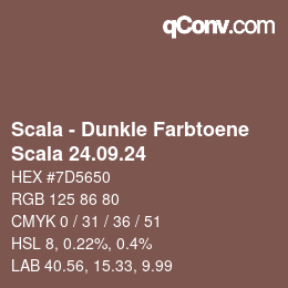 颜色代码: Scala - Dunkle Farbtoene - Scala 24.09.24 | qconv.com