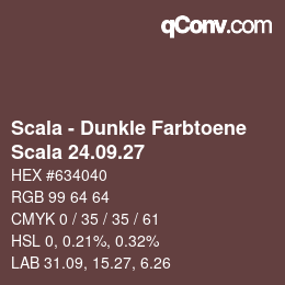 颜色代码: Scala - Dunkle Farbtoene - Scala 24.09.27 | qconv.com