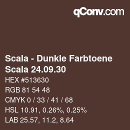 颜色代码: Scala - Dunkle Farbtoene - Scala 24.09.30 | qconv.com