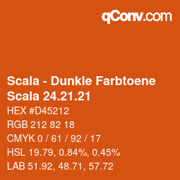 颜色代码: Scala - Dunkle Farbtoene - Scala 24.21.21 | qconv.com