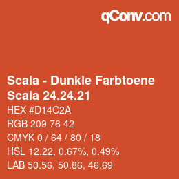 颜色代码: Scala - Dunkle Farbtoene - Scala 24.24.21 | qconv.com