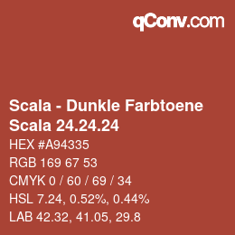 颜色代码: Scala - Dunkle Farbtoene - Scala 24.24.24 | qconv.com